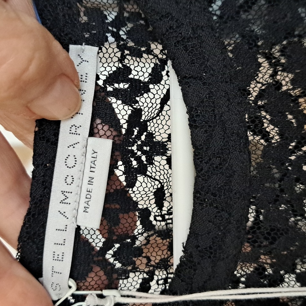 Stella McCartney Estell Thanks Girl Collection Black Lace Embroidered Top 44 - Picture 4 of 11